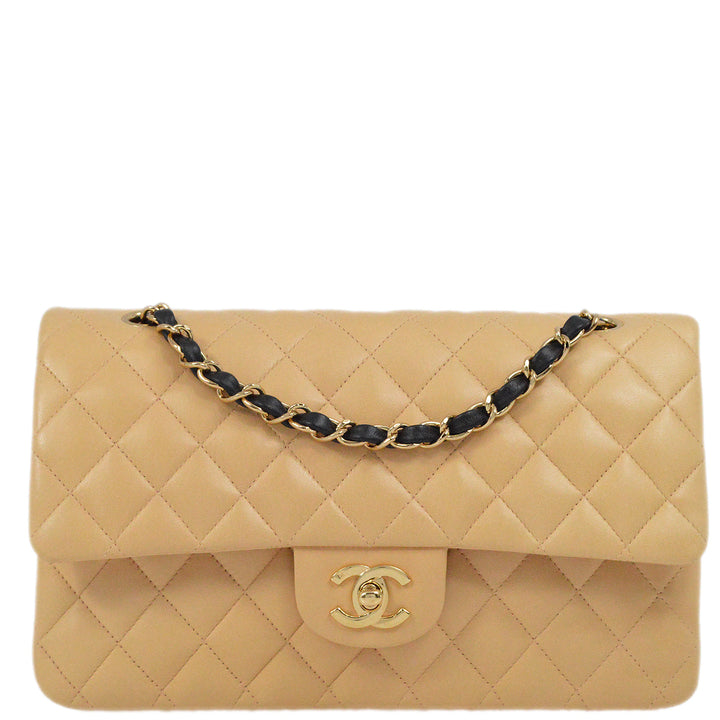 Top Quality Chanel Black Lambskin Medium Classic Double Flap Shoulder Bag