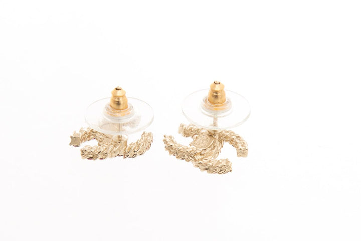 Top Quality Chanel Pink "CC" Studded earrings