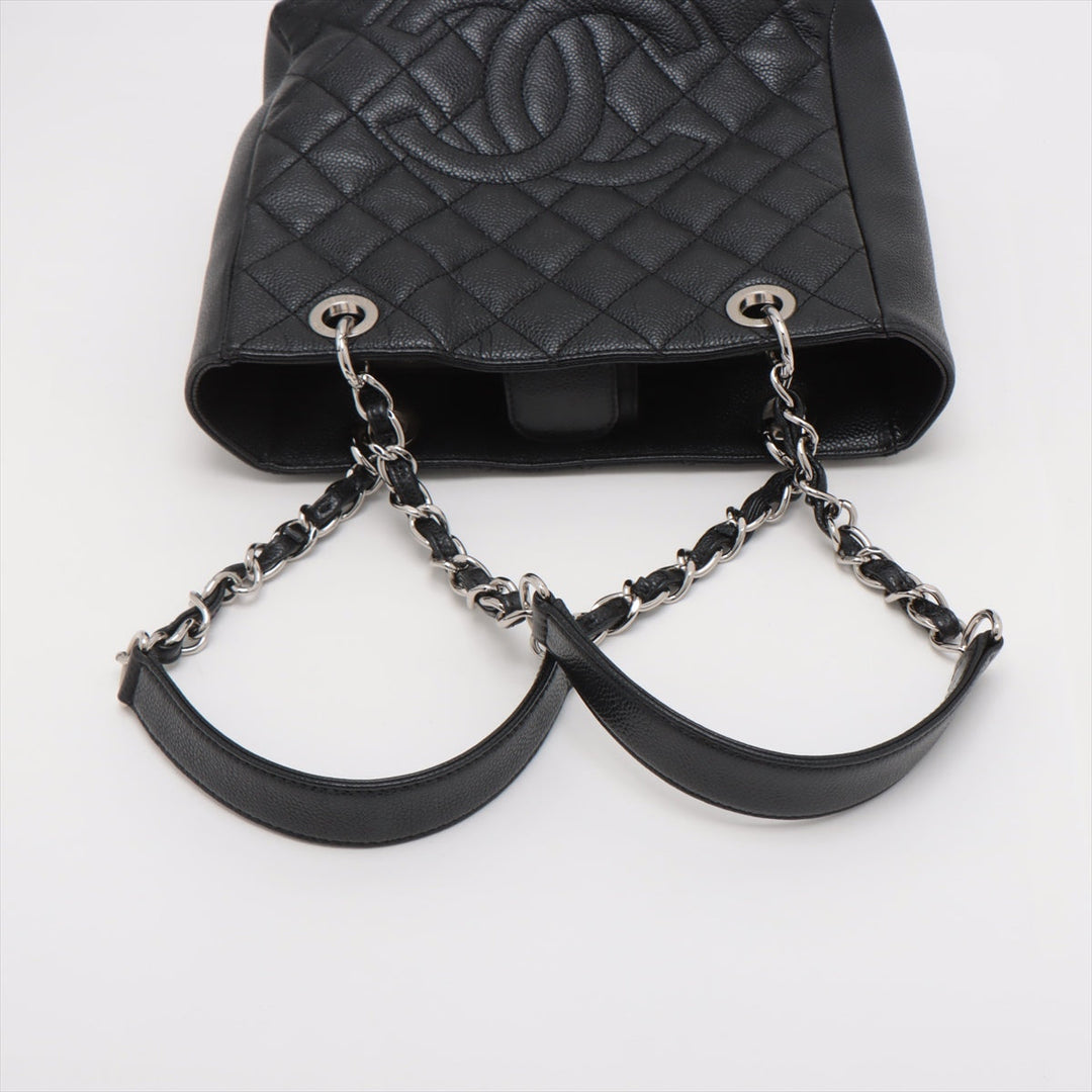 Top Quality Chanel PST Caviar S Tote Top Bag Black Silver Gold  15th