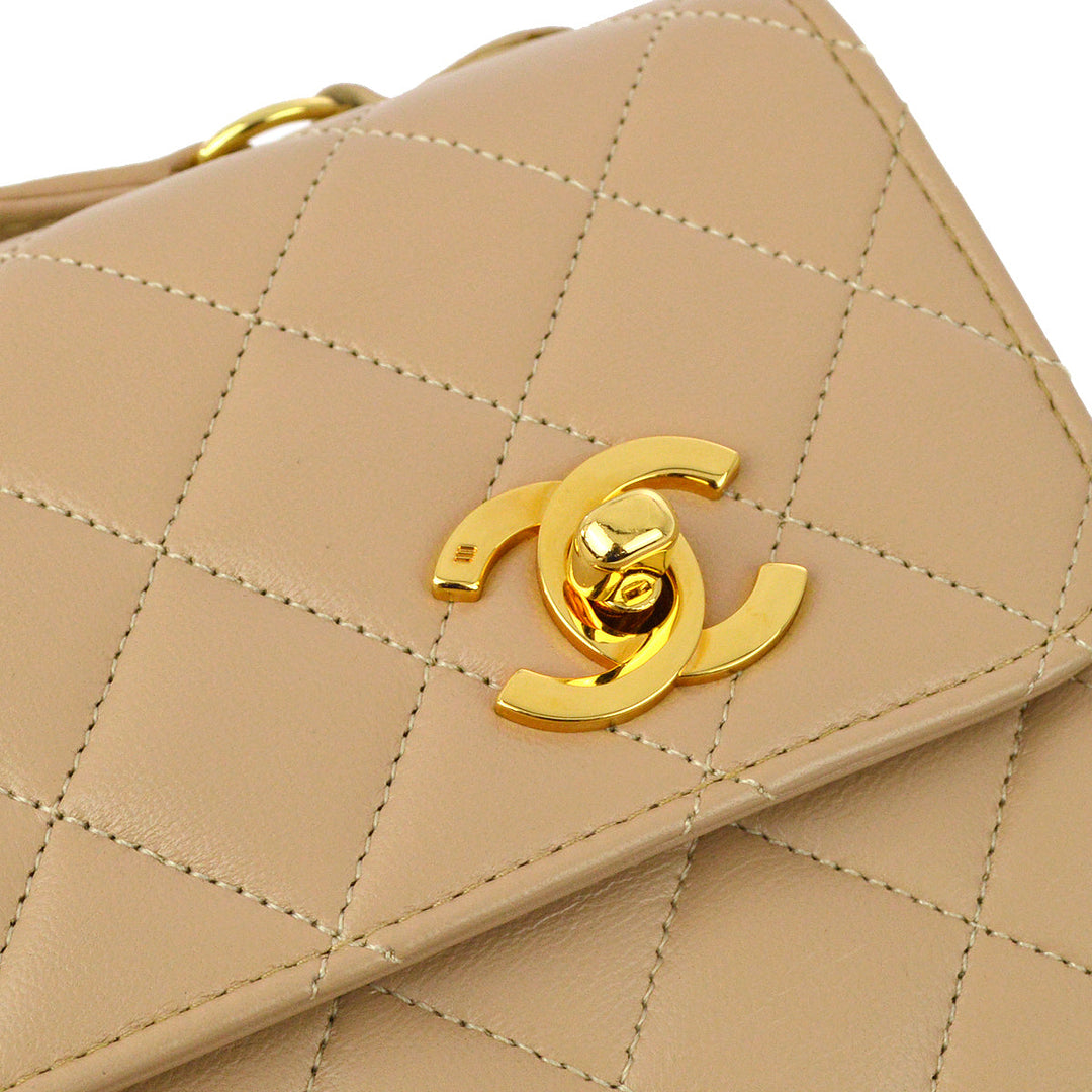 Top Quality Chanel * Beige Lambskin 2way Handbag