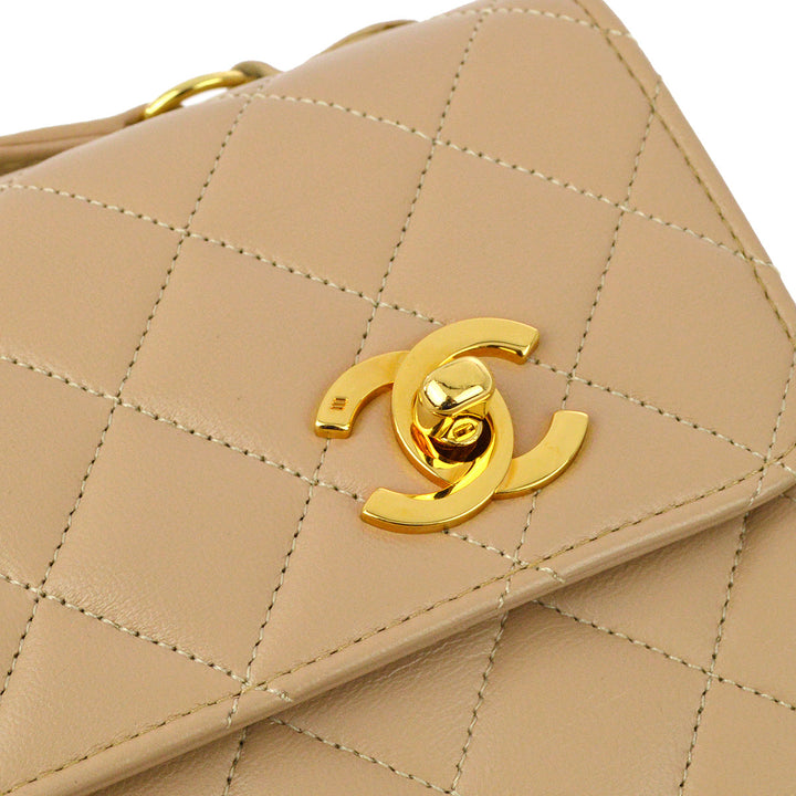 Top Quality Chanel * Beige Lambskin 2way Handbag