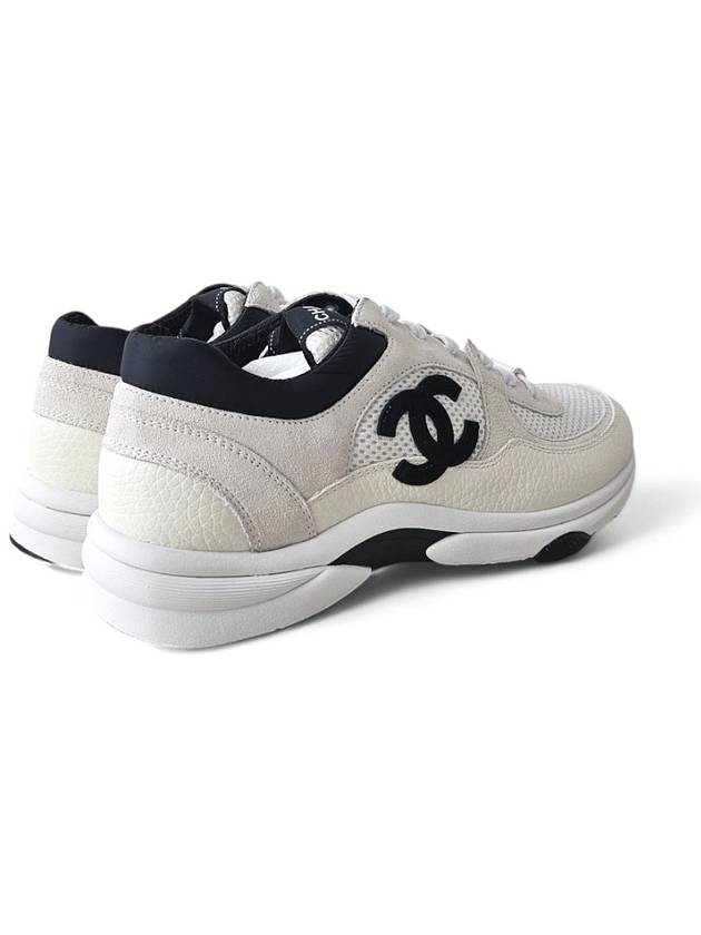 CC Logo Suede Tennis Low Top Sneakers Black Chanel