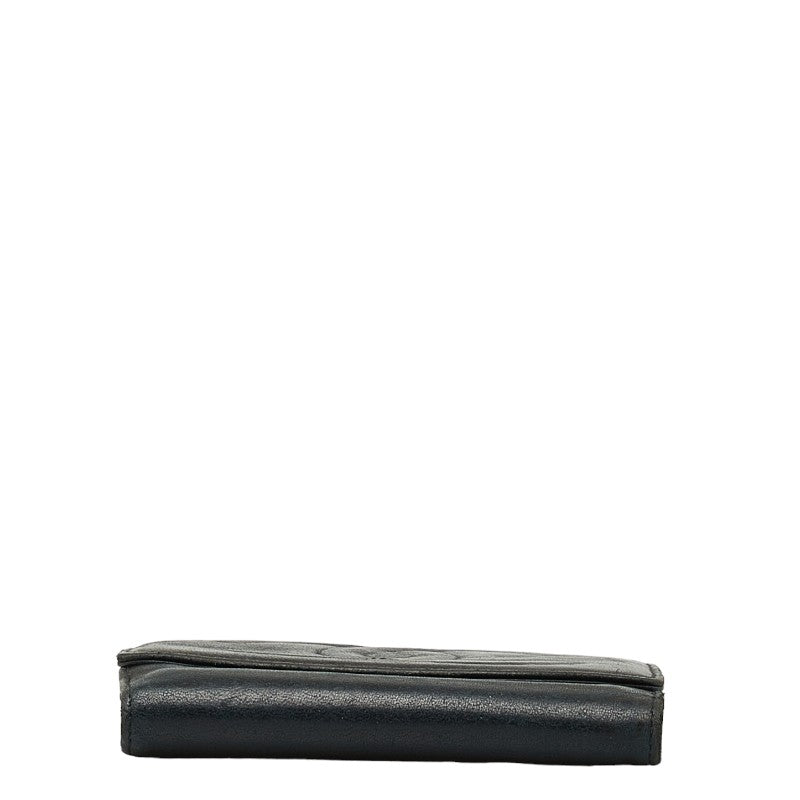 Top Quality Chanel DECACOCO Double Hook Fed Wallet Black Leather  CHANEL
