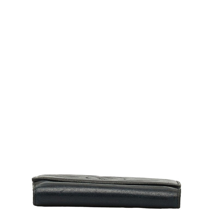 Top Quality Chanel DECACOCO Double Hook Fed Wallet Black Leather  CHANEL