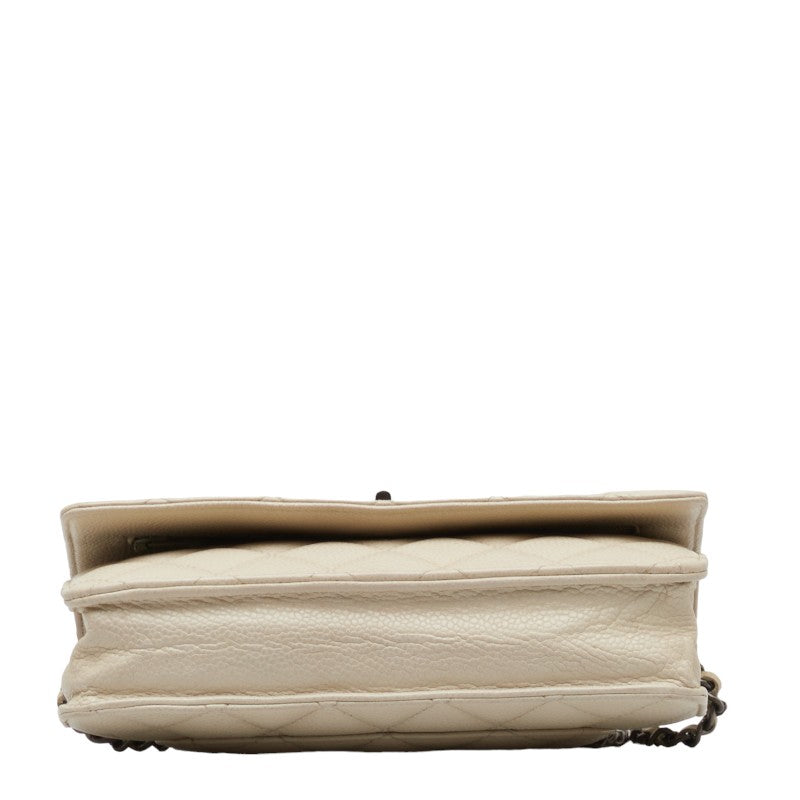 Top Quality Chanel Matrasse 2.55 Single Flap Long Wallet Chain Wallet White Caviar S  CHANEL