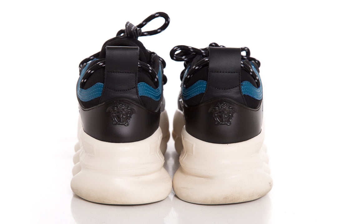 Versace Black & Blue Suede Sneakers SZ 7.5