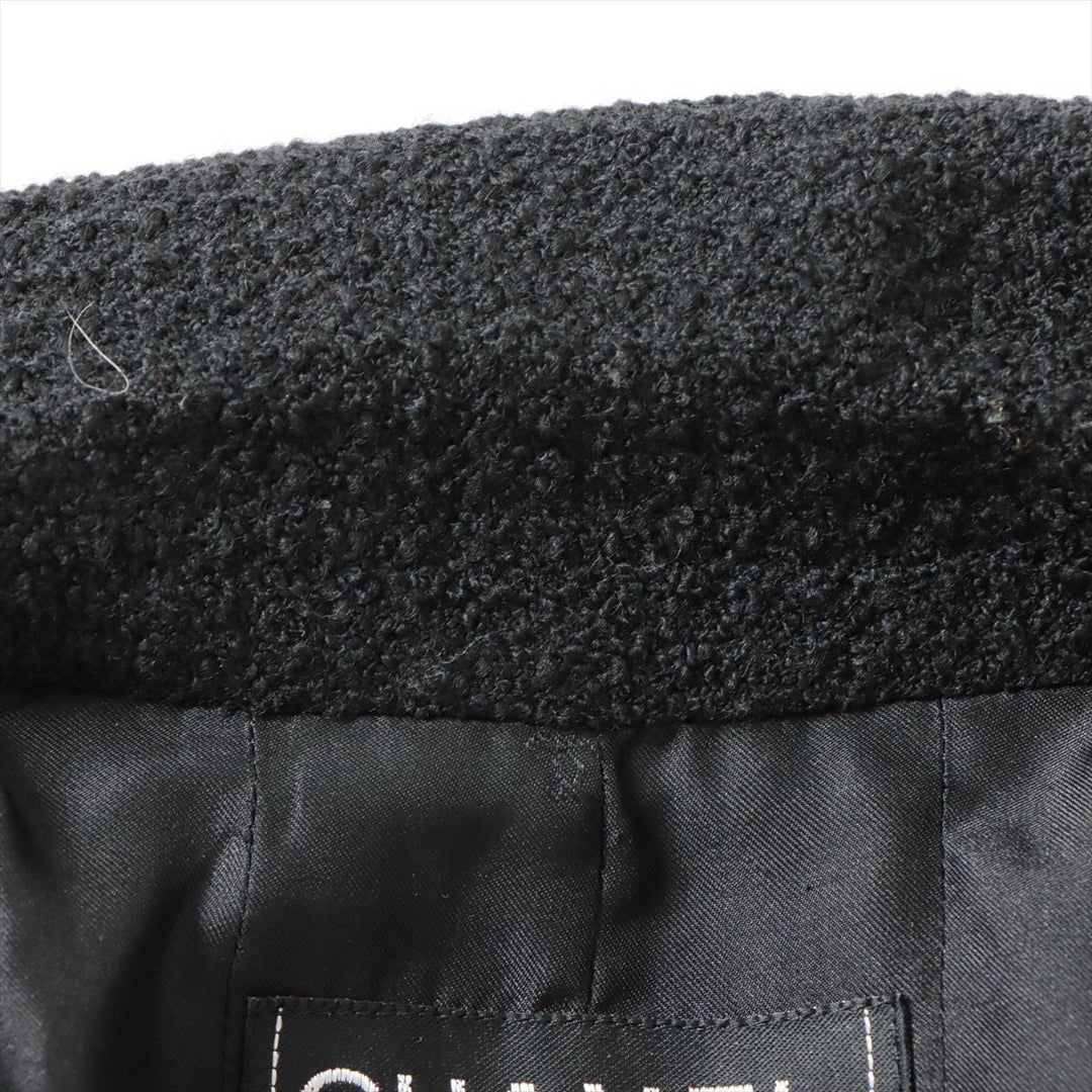 Top Quality Chanel Coconut Button 95A Wool  Nylon Jacket 38  Black P05747V04386 Twid Logo Stitching