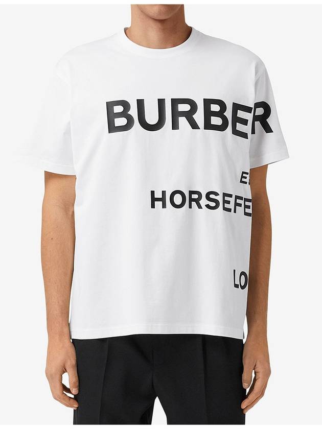 Burberry Men's Horseferry Logo Overfit Short Sleeve T-Shirt White
