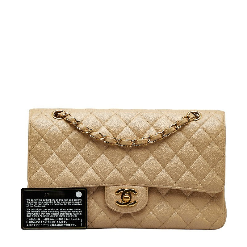 Top Quality Chanel Matrases 25 Double Flat Chain houlder Bag Beige Caviar S  Chanel