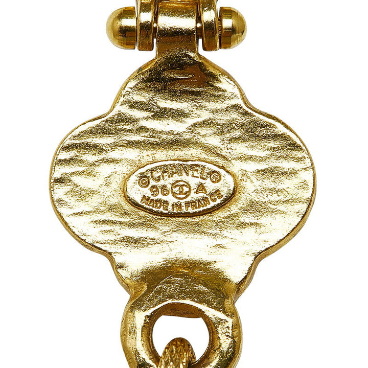 Top Quality Chanel Vintage Cocomark Clover Necklace Gold Ladies