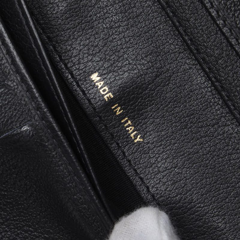 Top Quality Chanel CAMERIA COCOMARK Folding Wallet Black Leather  CHANEL