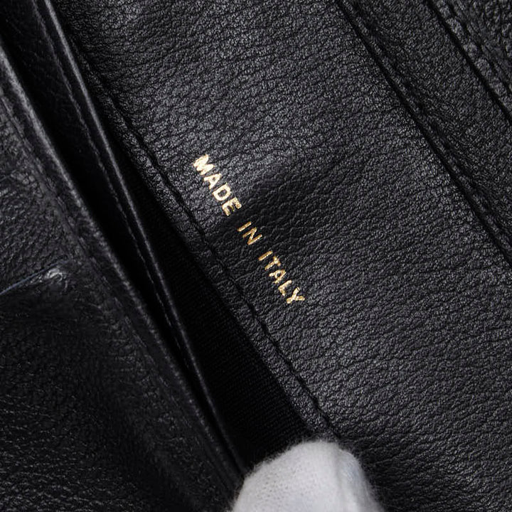 Top Quality Chanel CAMERIA COCOMARK Folding Wallet Black Leather  CHANEL