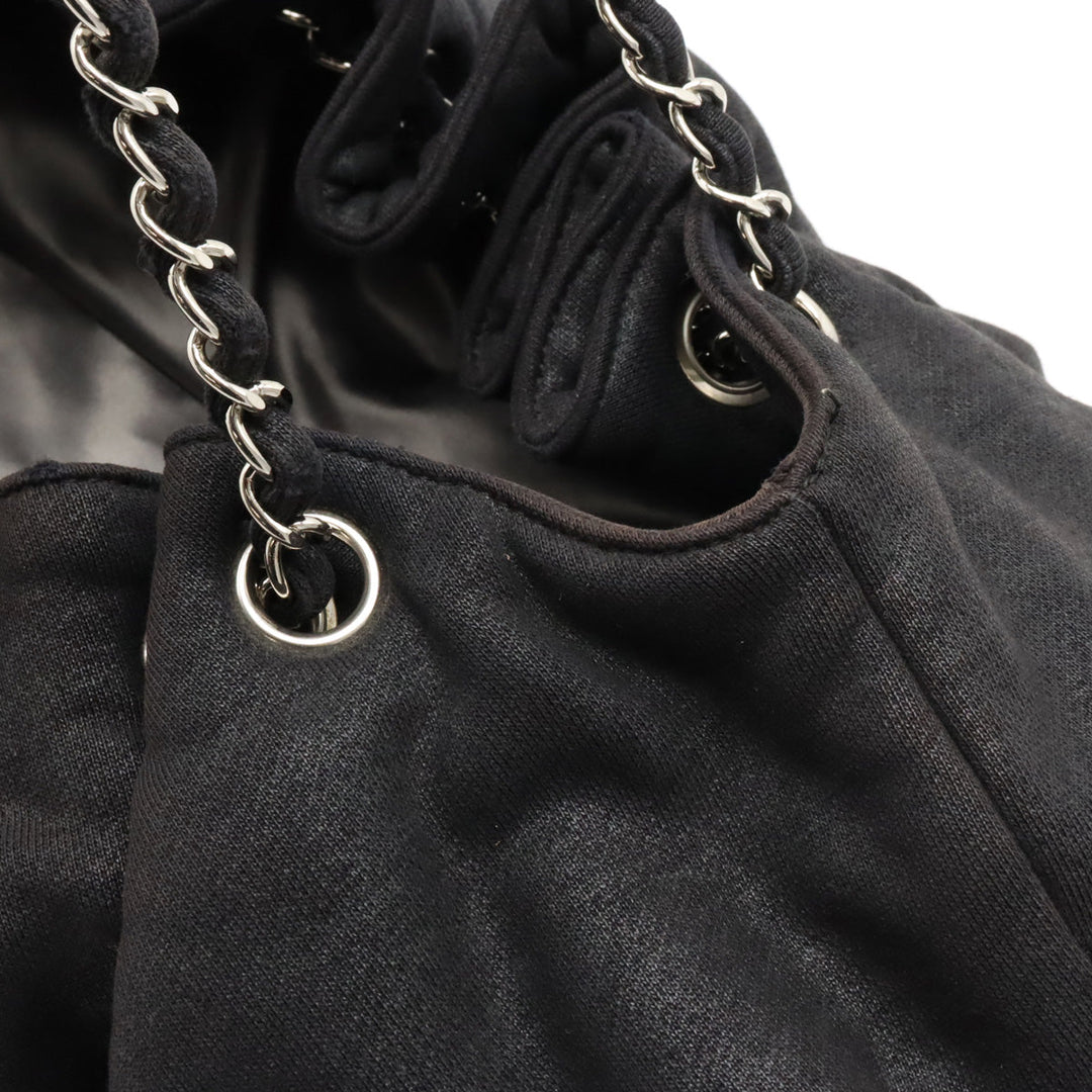 Top Quality Chanel Top Quality Chanel Cocomark Melrose Carpet Mattress Chain Shoulder Bag Cotton Jacket Black Black Silver  A37056