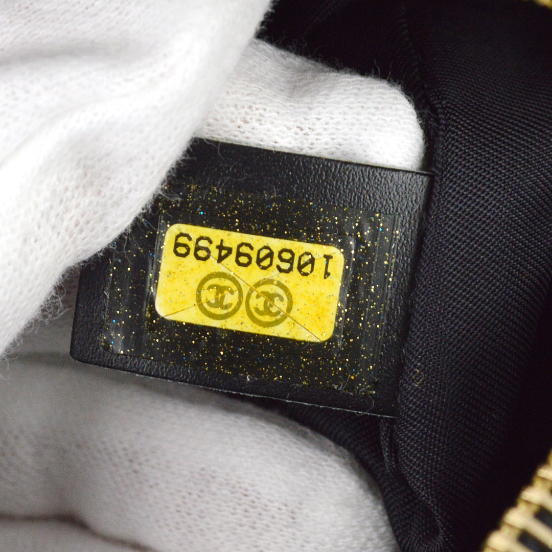 Top Quality Chanel 2005-2006 Black Jacquard Nylon New Travel Line Handbag
