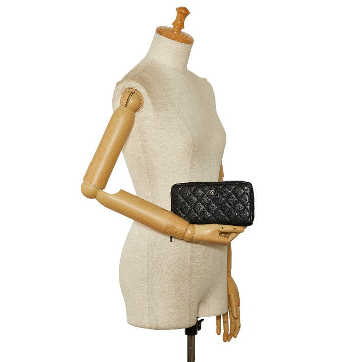 Top Quality Chanel Coco Long Wallet Black Caviar S  Chanel