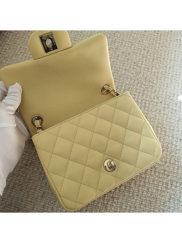 Mini Flap Lambskin Cross Bag Light Yellow Chanel