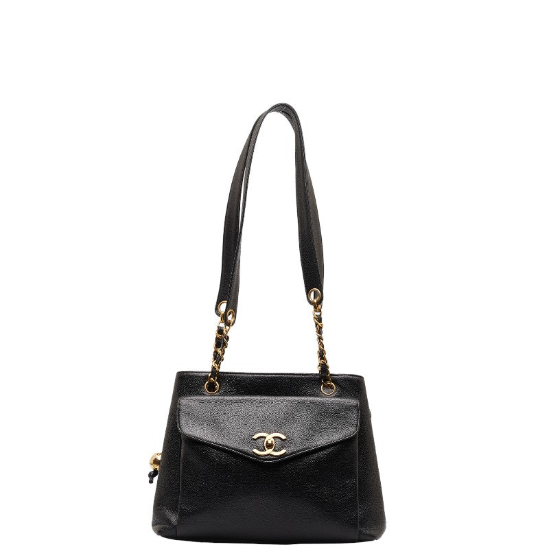 Top Quality Chanel Coco Chain Shoulder Bag A08036 Black Caviar S  Chanel