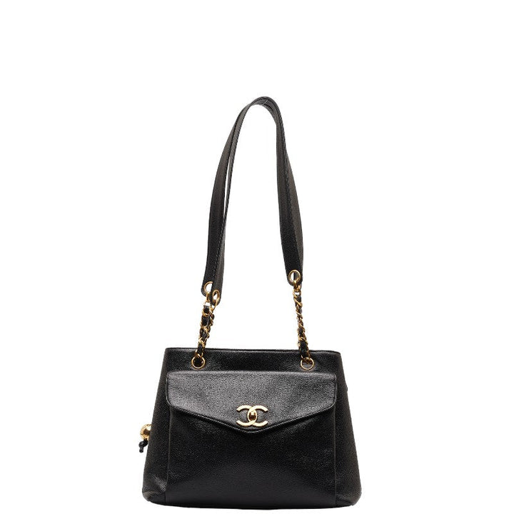 Top Quality Chanel Coco Chain Shoulder Bag A08036 Black Caviar S  Chanel