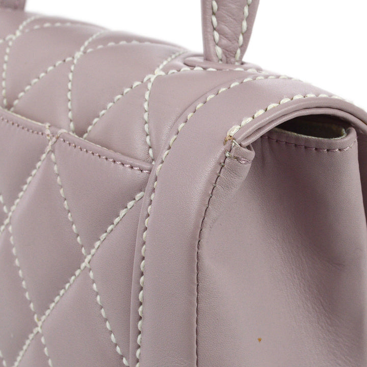 Top Quality Chanel 2004-2005 Purple Calfskin Wild Stitch Handbag