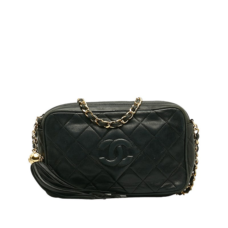 Top Quality Chanel Matrases Coco Fringe Sloping Chain Shoulder Bag Dark Green Lambskin  CHANEL
