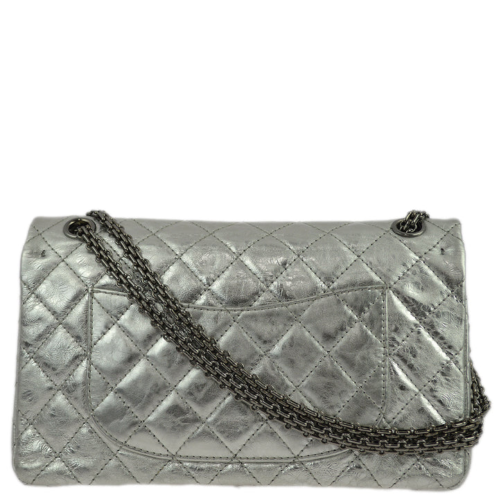 Top Quality Chanel Silver Lambskin 2.55 Classic Double Flap Shoulder Bag
