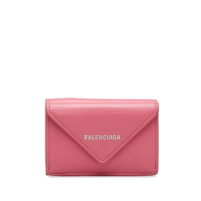 Top Quality Balenciaga Mini Paper Wallet Leather Pink