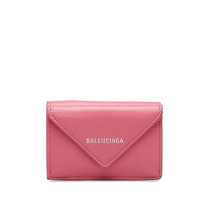 Top Quality Balenciaga Mini Paper Wallet Leather Pink