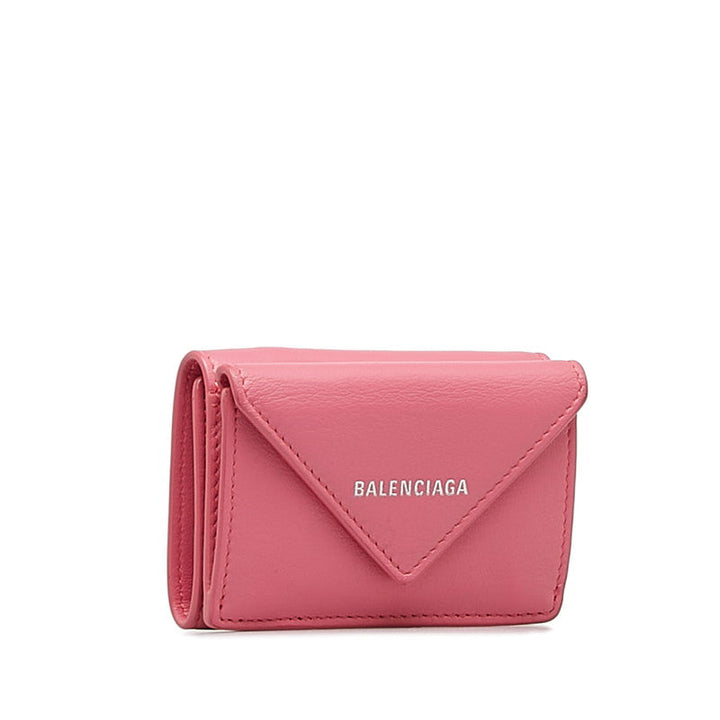 Top Quality Balenciaga Mini Paper Wallet Leather Pink