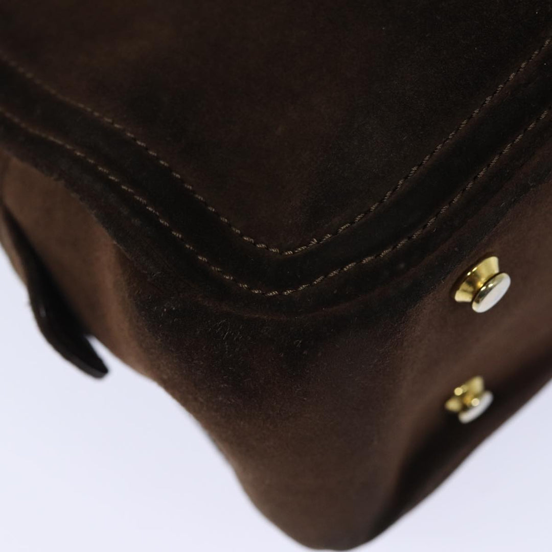 Celine Hand Bag Suede Brown  80059