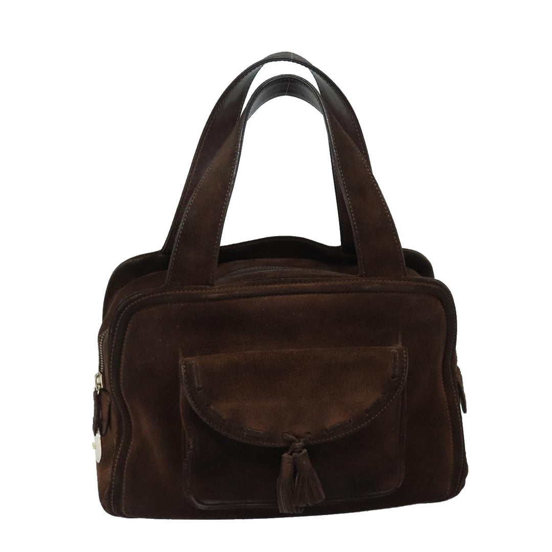 Celine Hand Bag Suede Brown  80059