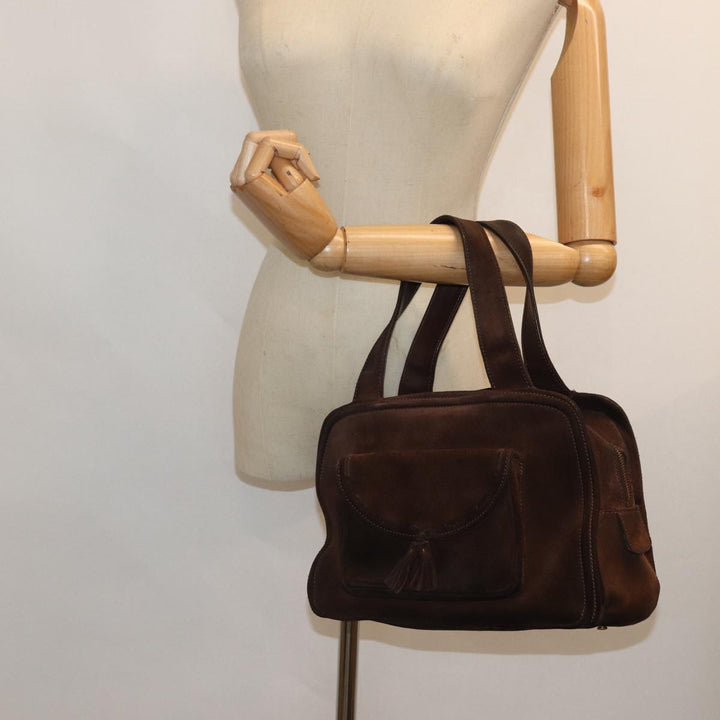 Celine Hand Bag Suede Brown  80059