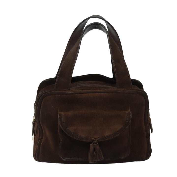 Celine Hand Bag Suede Brown  80059