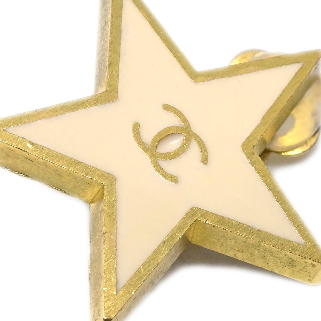 Top Quality Chanel Star Earrings Clip-On White 01P