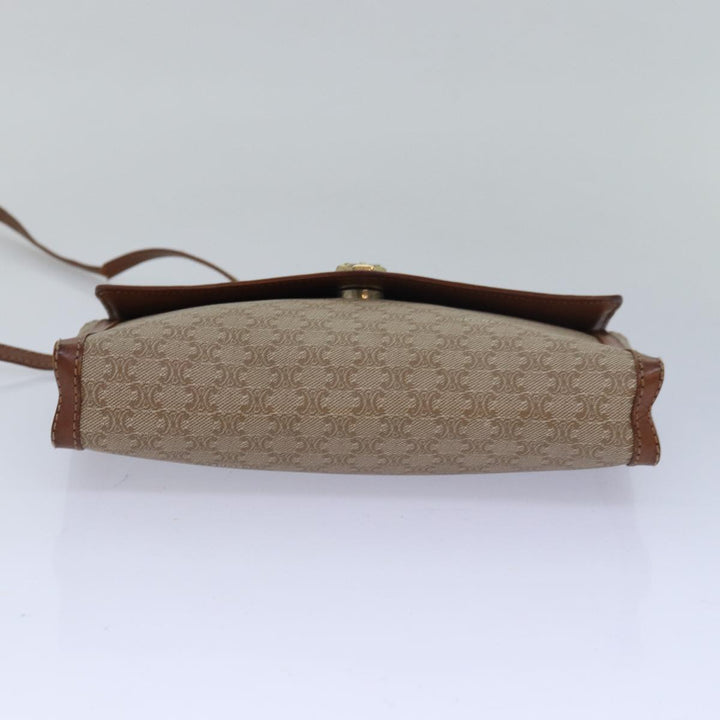 Celine Macadam Canvas Shoulder Bag Beige Auth 80064