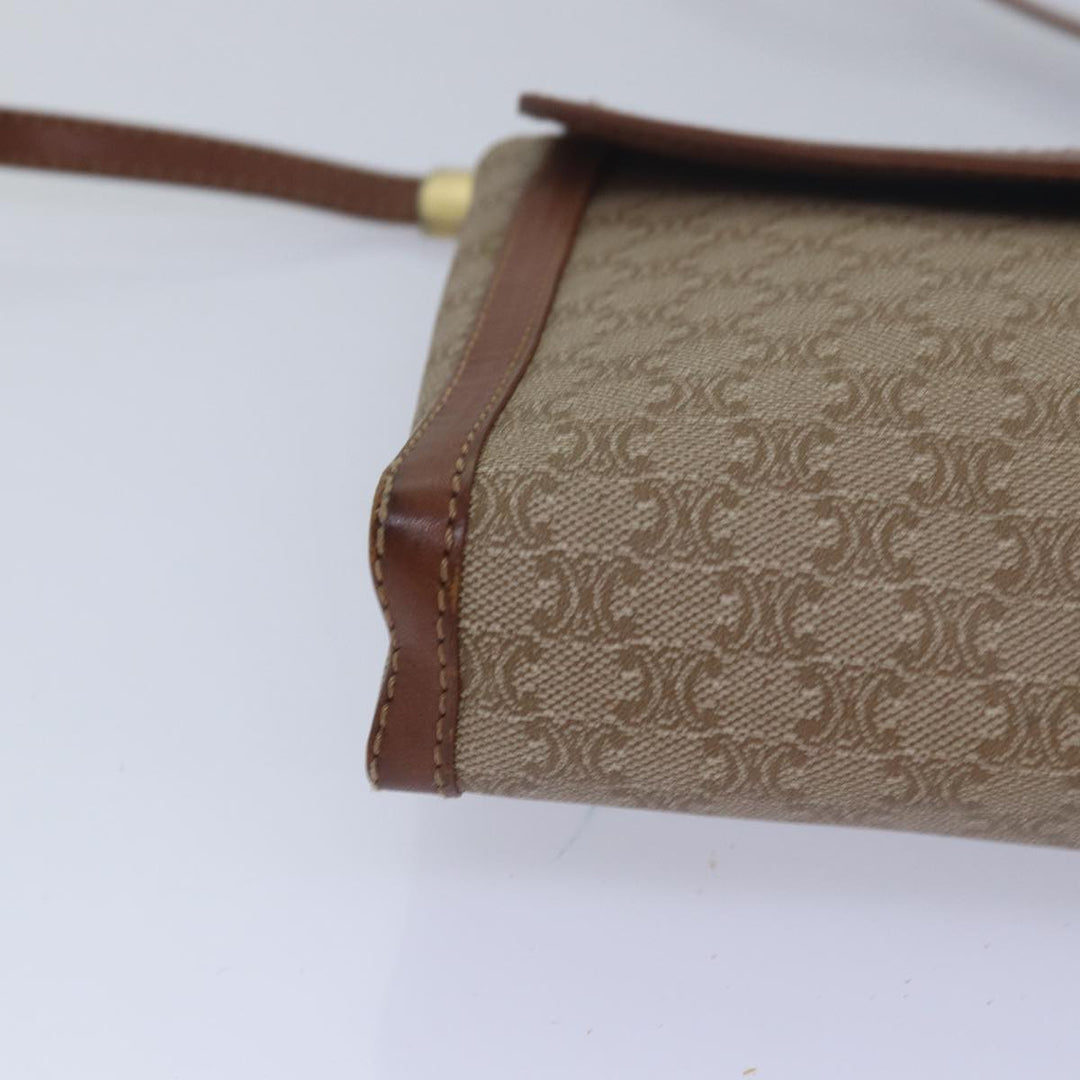 Celine Macadam Canvas Shoulder Bag Beige Auth 80064