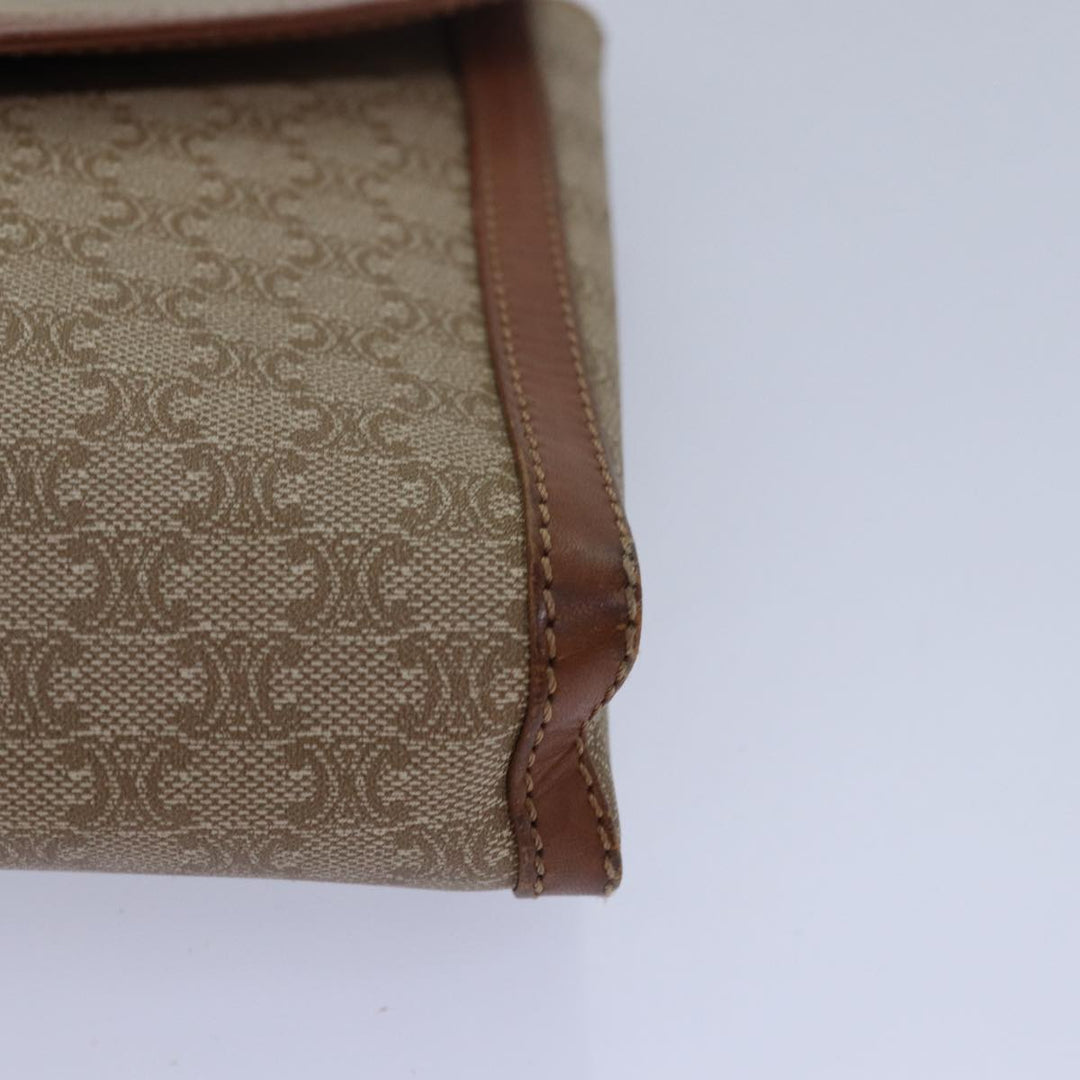 Celine Macadam Canvas Shoulder Bag Beige Auth 80064