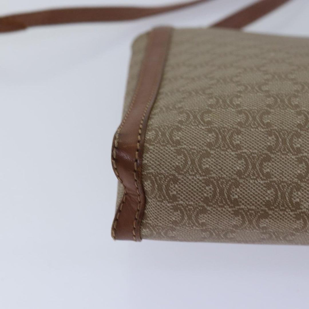 Celine Macadam Canvas Shoulder Bag Beige Auth 80064