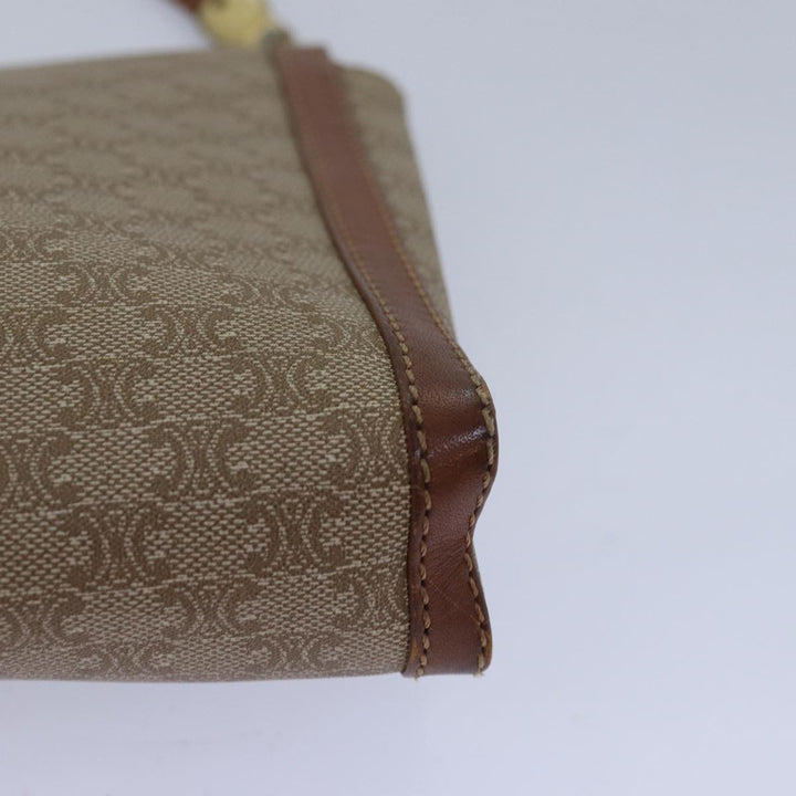 Celine Macadam Canvas Shoulder Bag Beige Auth 80064