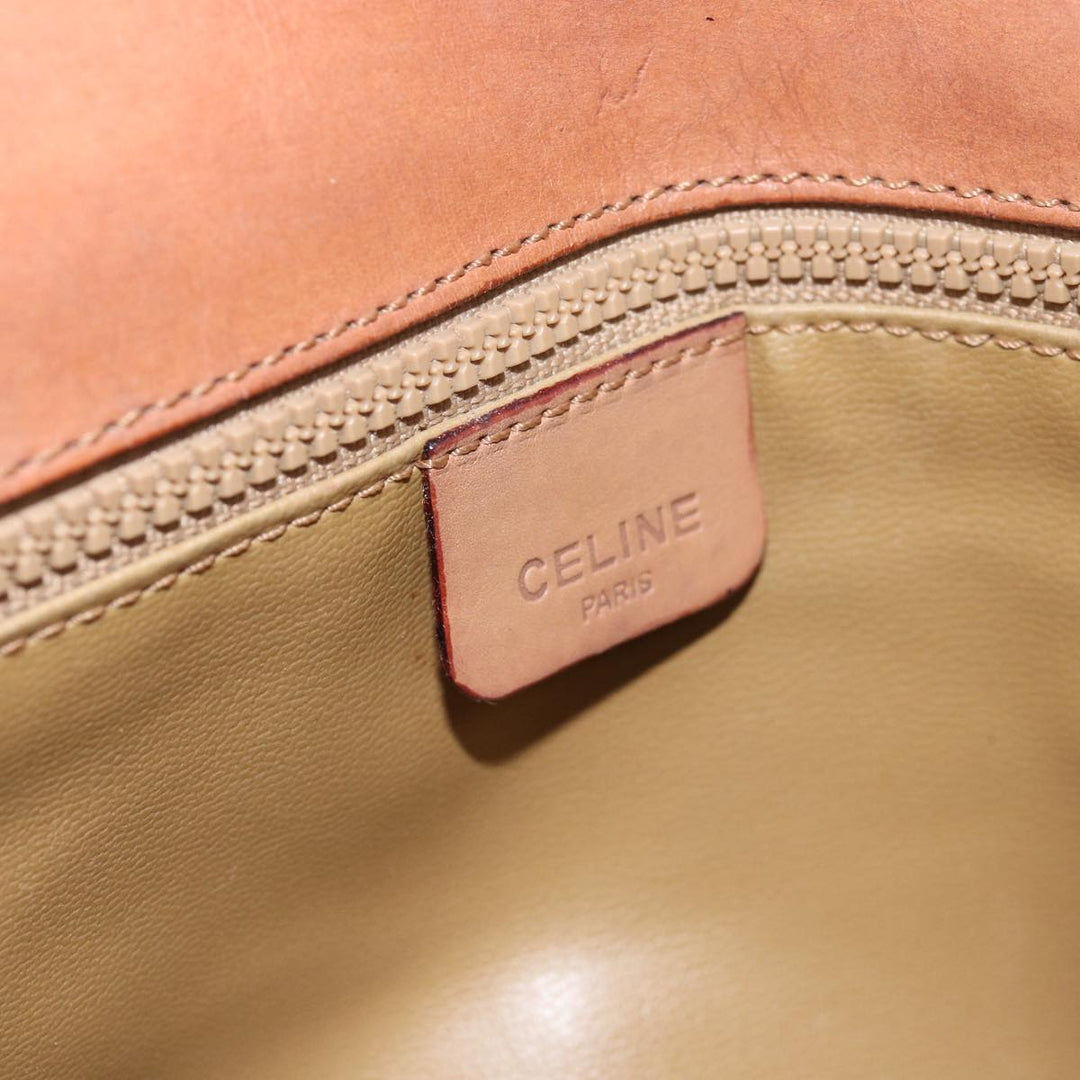 Celine Macadam Canvas Shoulder Bag Beige Auth 80064