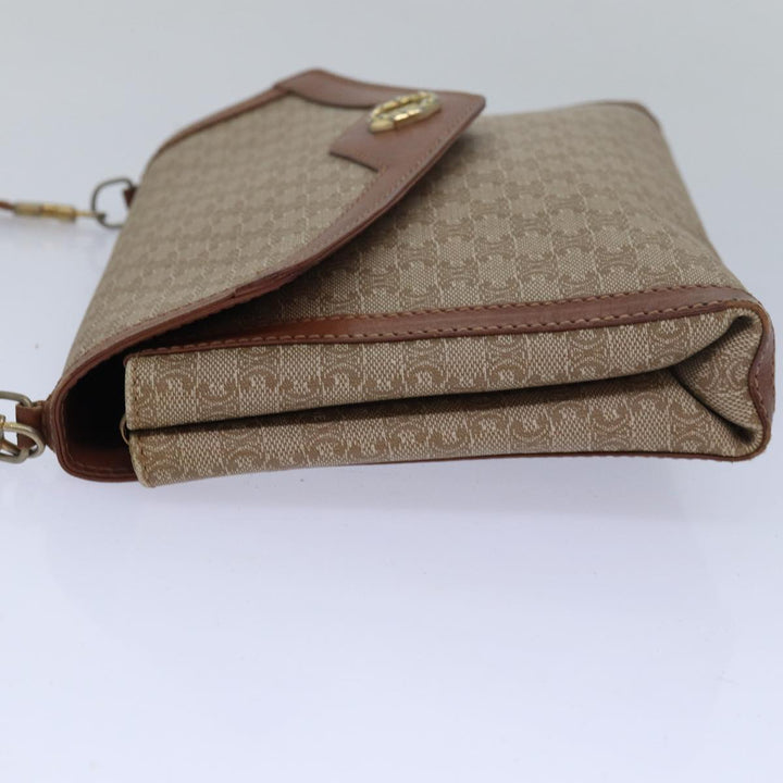Celine Macadam Canvas Shoulder Bag Beige Auth 80064
