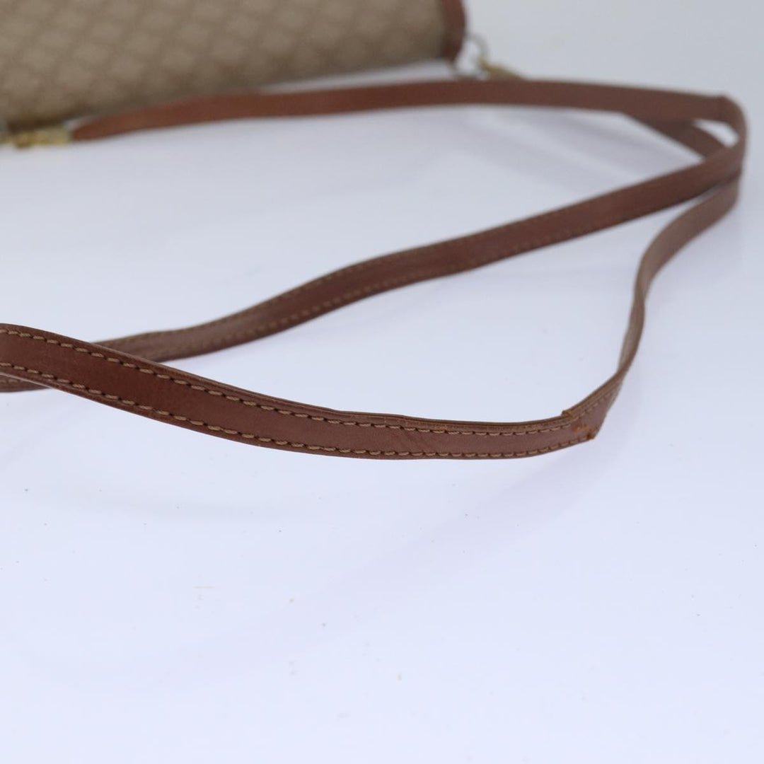 Celine Macadam Canvas Shoulder Bag Beige Auth 80064