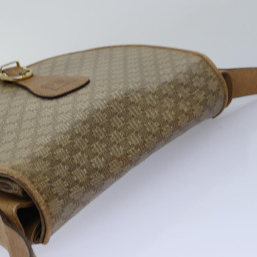Celine Macadam Canvas Shoulder Bag Beige Auth 80065