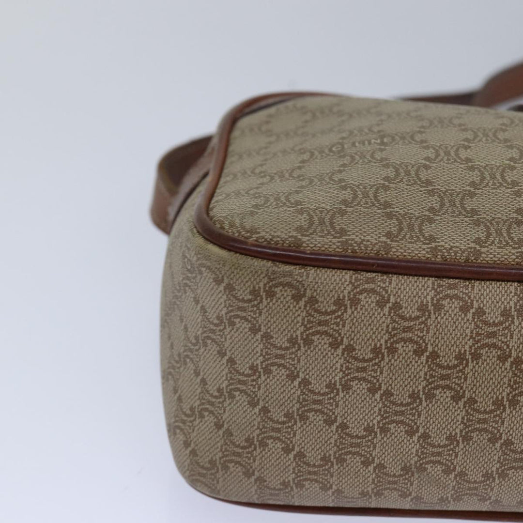 Celine Macadam Canvas Shoulder Bag Beige Auth 80066