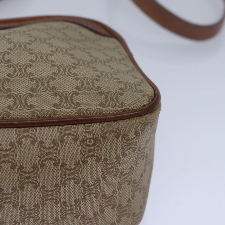 Celine Macadam Canvas Shoulder Bag Beige Auth 80066