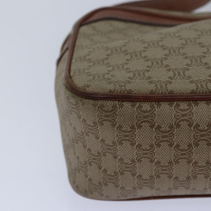 Celine Macadam Canvas Shoulder Bag Beige Auth 80066