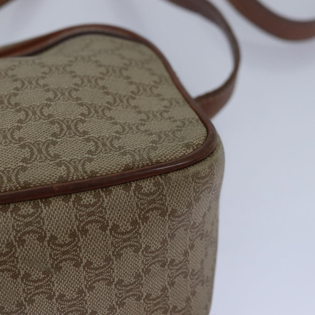 Celine Macadam Canvas Shoulder Bag Beige Auth 80066