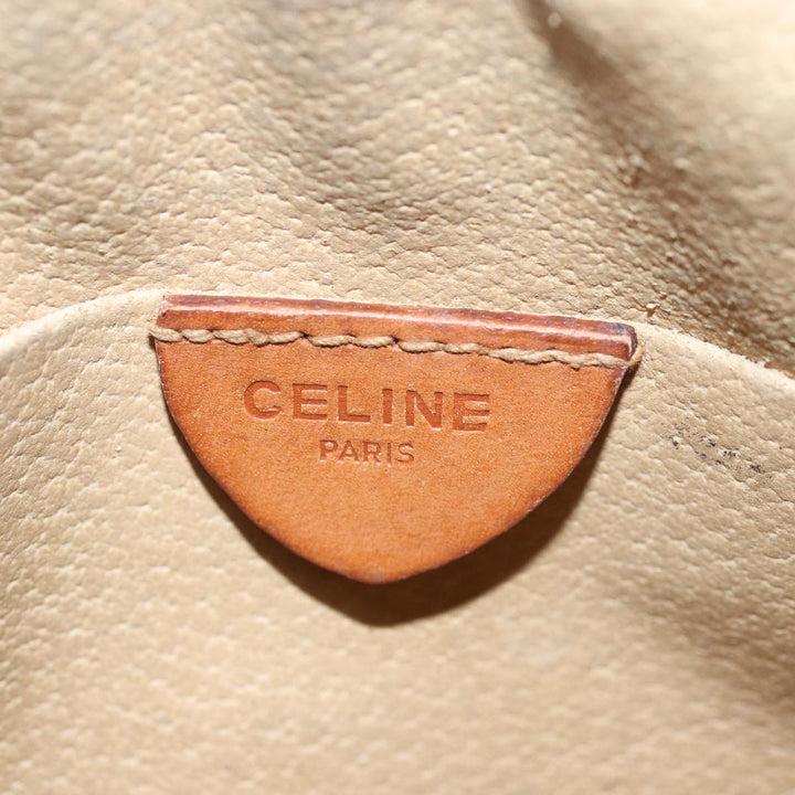 Celine Macadam Canvas Shoulder Bag Beige Auth 80066