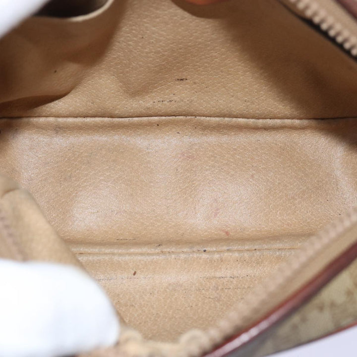 Celine Macadam Canvas Shoulder Bag Beige Auth 80066