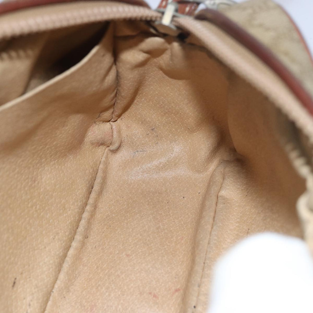Celine Macadam Canvas Shoulder Bag Beige Auth 80066