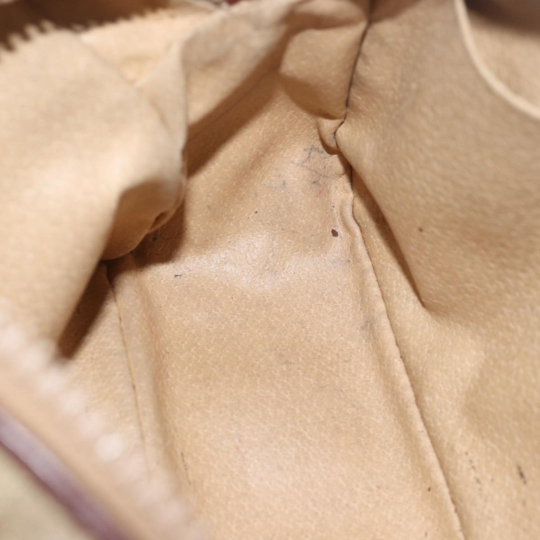 Celine Macadam Canvas Shoulder Bag Beige Auth 80066
